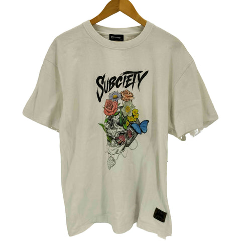 サブサエティ Subciety スカルプリントS/Sカットソー メンズ JPN:XL