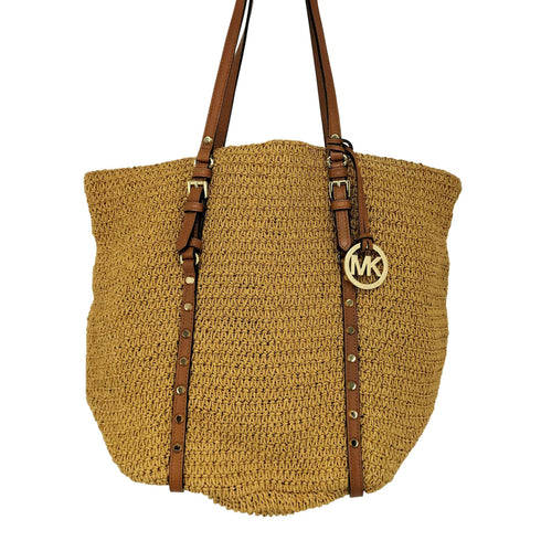 マイケルマイケルコース Michael Michael Kors Studded Straw Shopper Tote レディース