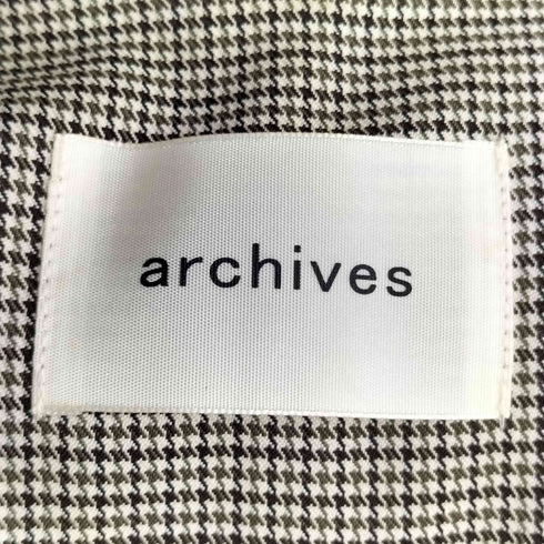アルシーヴ archives 千鳥格子 ノーカラー テーラードジャケット レディース JPN:M