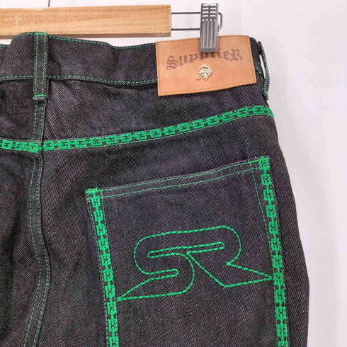 サプライヤー SUPPLIER FIRE PATTERN STITCH LOGO DENIM メンズ JPN:L