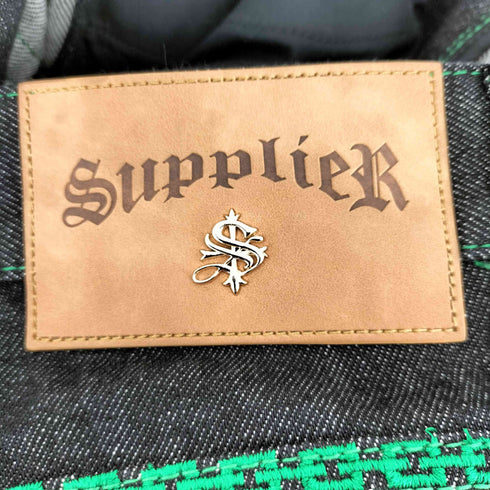 サプライヤー SUPPLIER FIRE PATTERN STITCH LOGO DENIM メンズ JPN:L