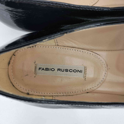 ファビオルスコーニ FABIO RUSCONI ポインテッドトゥ エナメル サケットローファー レディース 37 1/2
