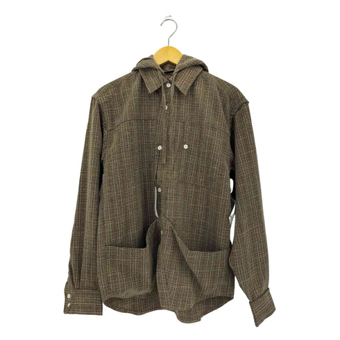 パラノイド PARANOID Crossed Check Pocket Shirt フーデッド チェックシャツ メンズ L