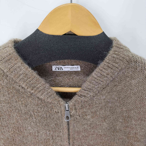 ザラ ZARA ニットジャケット ダブルジップ ドライバーズニット メンズ S-M