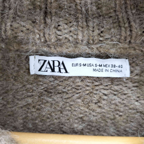 ザラ ZARA ニットジャケット ダブルジップ ドライバーズニット メンズ S-M