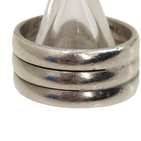 MEXICO silver 925 刻印 メキシコ シルバー ライン リング 3連 メンズ 13号