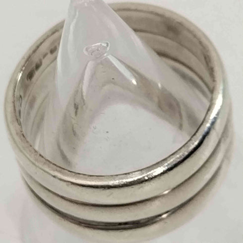 MEXICO silver 925 刻印 メキシコ シルバー ライン リング 3連 メンズ 13号