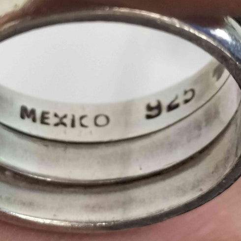 MEXICO silver 925 刻印 メキシコ シルバー ライン リング 3連 メンズ 13号
