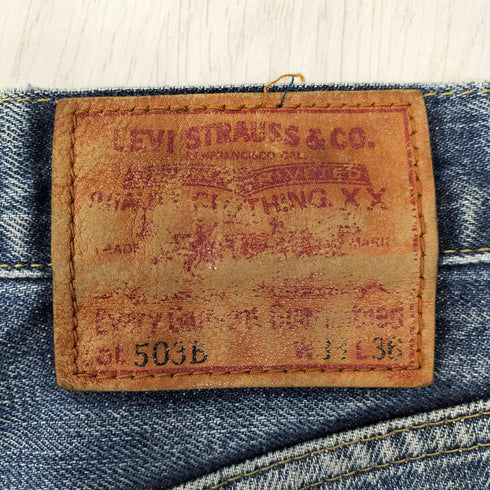 リーバイス Levis 90-00S 503B-XX ボタン裏J22 ビッグE 赤耳 セルビッチ ボタンフライ デニム ストレートパンツ メンズ W33 L36