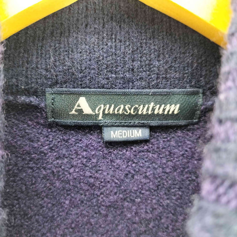 アクアスキュータム AQUASCUTUM プレーティングフルジップアップニット メンズ import:M