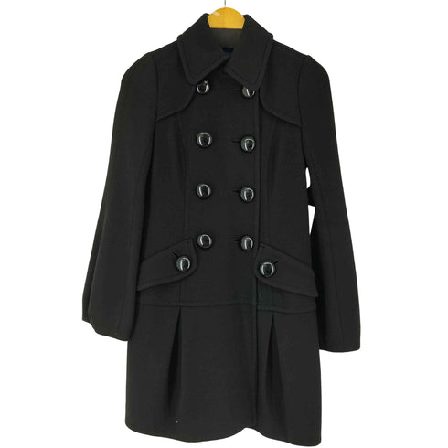 バーバリーブルーレーベル BURBERRY BLUE LABEL ブラック フレアコート レディース 38