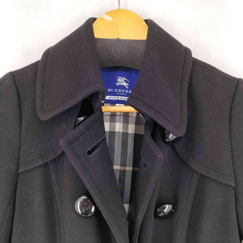 バーバリーブルーレーベル BURBERRY BLUE LABEL ブラック フレアコート レディース 38