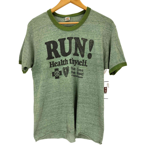 ヘインズ Hanes 70s USA製 プリントリンガーTシャツ メンズ L