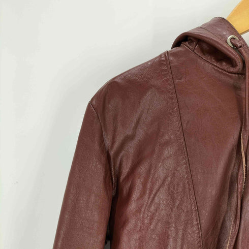 レザーフーデッドブルゾン レディース JPN:36
