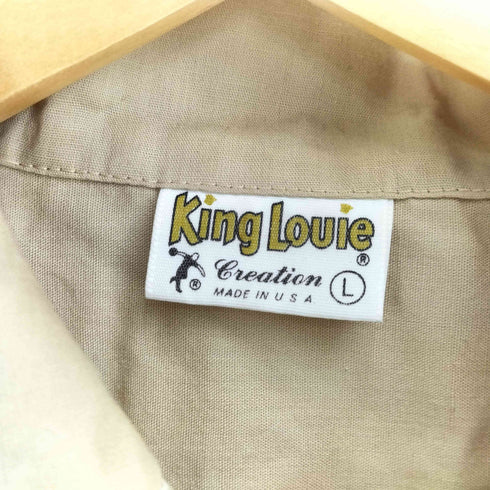 King Louie CREATION 70S USA製 ステッチ刺繍 バックプリント 半袖シャツ メンズ import:L