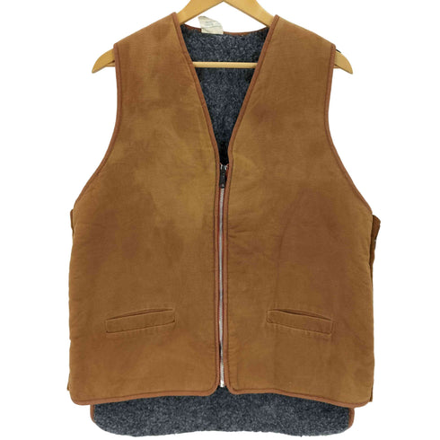 SNOW WEAR カナダ製 フェイクムートン ベスト メンズ LARGE