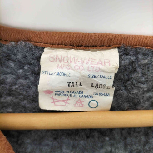 SNOW WEAR カナダ製 フェイクムートン ベスト メンズ LARGE