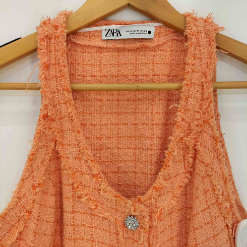 ザラ ZARA ツイード ノースリーブロングワンピース レディース import:M