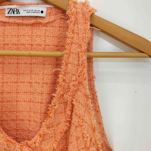 ザラ ZARA ツイード ノースリーブロングワンピース レディース import:M