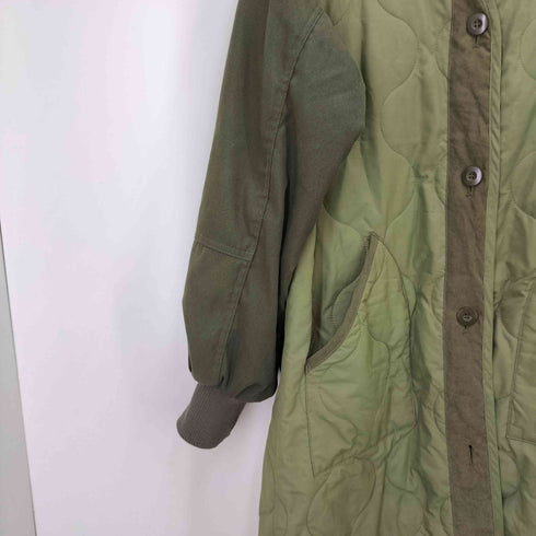 ダブルクローゼット w closet キルティング ノーカラー ロング コート レディース