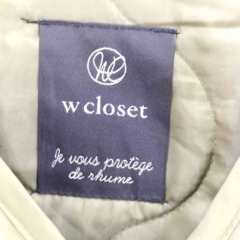 ダブルクローゼット w closet キルティング ノーカラー ロング コート レディース
