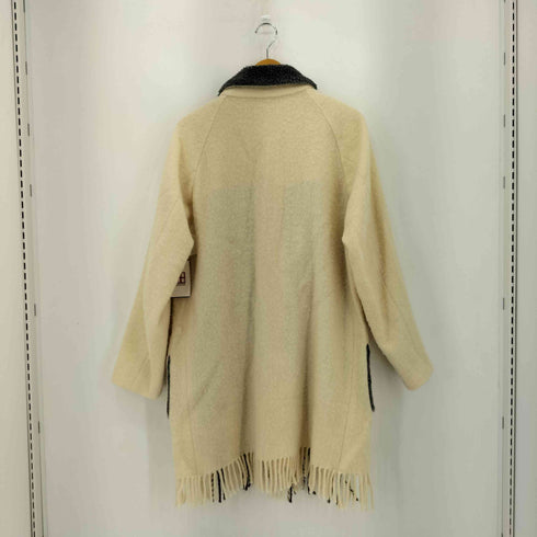 whitely&sons A GOTLAND SHEEP FLEECE ボアカラー フリンジ デザイン ストライプコート domestic メンズ 4