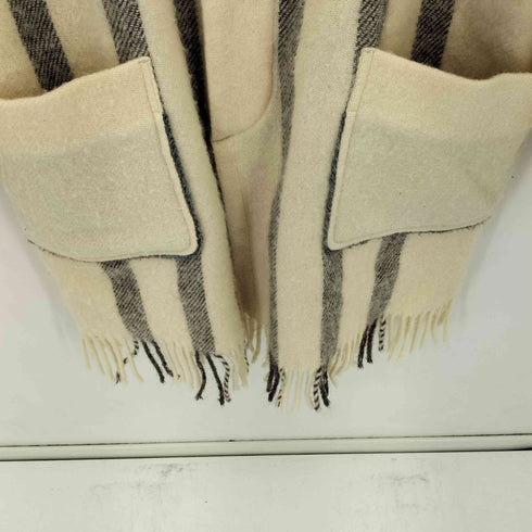 whitely&sons A GOTLAND SHEEP FLEECE ボアカラー フリンジ デザイン ストライプコート domestic メンズ 4