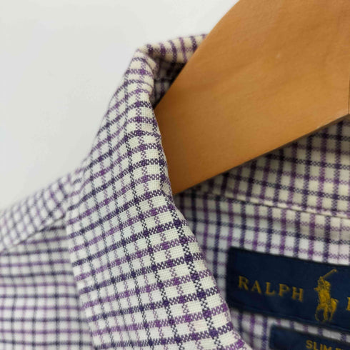 ラルフローレン RALPH LAUREN SLIM FIT ポニー刺繍 ボタンダウン チェック シャツ メンズ import:S