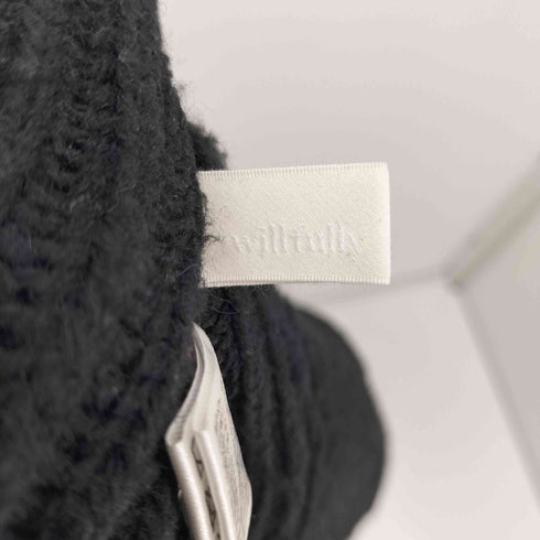 ウィルフリー willfully ナイロン混 Vネックアクリルニット レディース FREE