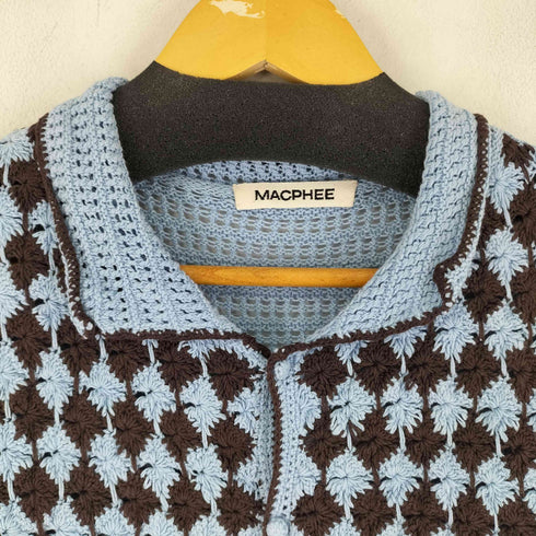 マカフィー MACPHEE クロシェットコンビ シャツカーディガン レディース S