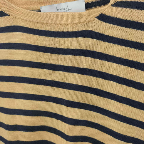MAISON FLANEUR ボーダー柄 ニット半袖 ワンピース レディース 48