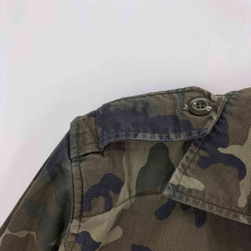 00S スペイン軍 ユーロ ウッドランドカモ 迷彩柄 リップストップ ミリタリー フィールド ジャケット メンズ