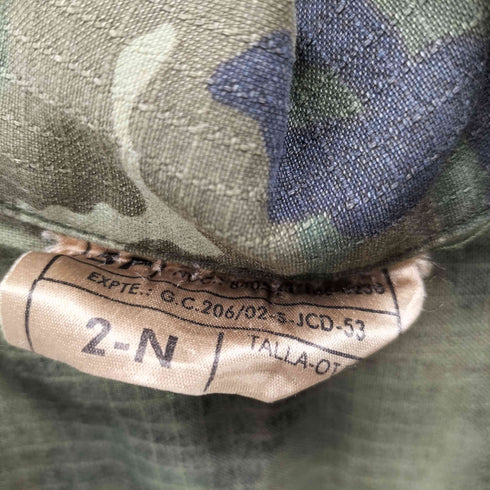 00S スペイン軍 ユーロ ウッドランドカモ 迷彩柄 リップストップ ミリタリー フィールド ジャケット メンズ