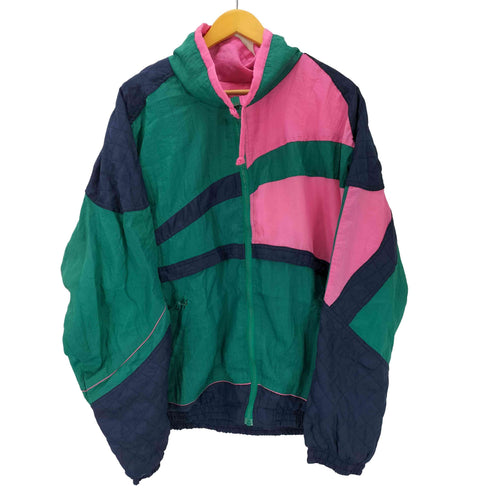 SATURDAYS スイッチング マルチカラー キルティング ナイロン ジップアップ ジャケット メンズ import:XL
