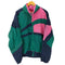 SATURDAYS スイッチング マルチカラー キルティング ナイロン ジップアップ ジャケット メンズ import:XL