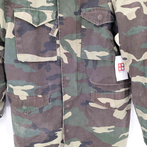 NECS SPORTWEAR 韓国製 FIELD COAT キルティングライナー付き ウッドランドカモ 迷彩柄 M-65 型 フィールド ミリタリー ジャケット メンズ import:S