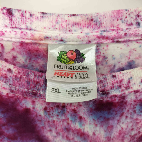 フルーツオブザルーム FRUIT OF THE LOOM L/S ペイント総柄プリントTシャツ メンズ 2xl