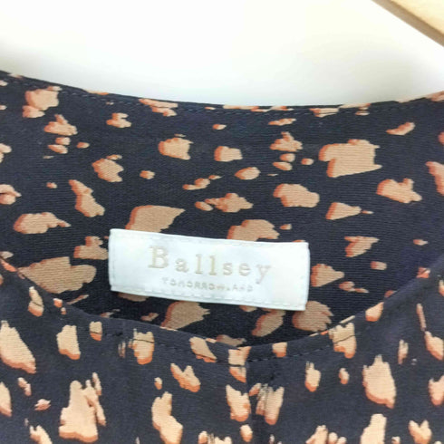 ボールジー BALLSEY 21SS ミニレオパードプリント ギャザーブラウス レディース 36