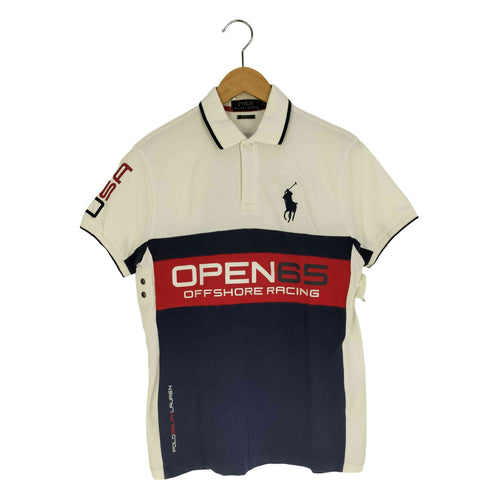 ポロバイラルフローレン Polo by RALPH LAUREN CUSTOM FIT ビッグポニー刺繍 USA OPEN65 星条旗 鹿の子ポロシャツ メンズ JPN:S