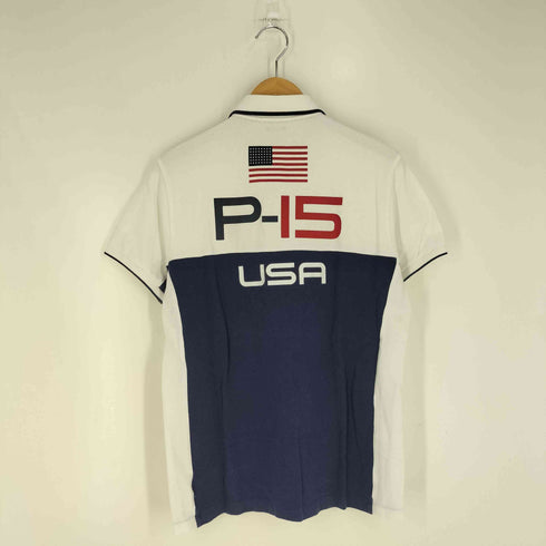ポロバイラルフローレン Polo by RALPH LAUREN CUSTOM FIT ビッグポニー刺繍 USA OPEN65 星条旗 鹿の子ポロシャツ メンズ JPN:S