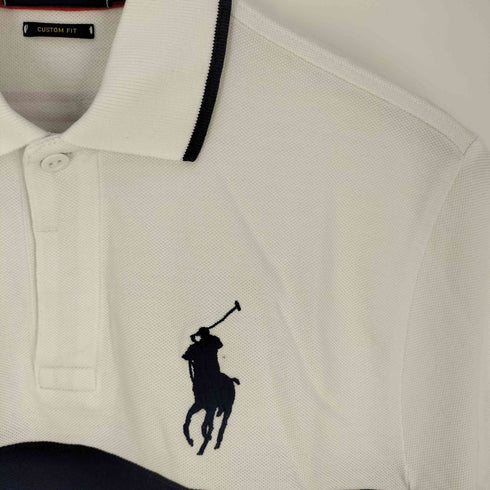 ポロバイラルフローレン Polo by RALPH LAUREN CUSTOM FIT ビッグポニー刺繍 USA OPEN65 星条旗 鹿の子ポロシャツ メンズ JPN:S