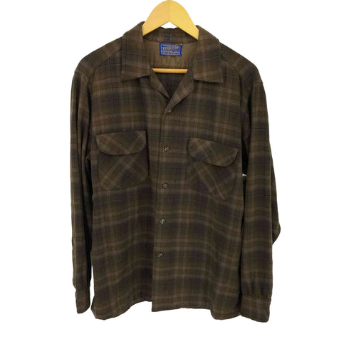 ペンドルトン PENDLETON 50s ウール 開襟 ネルチェックシャツ メンズ import:L