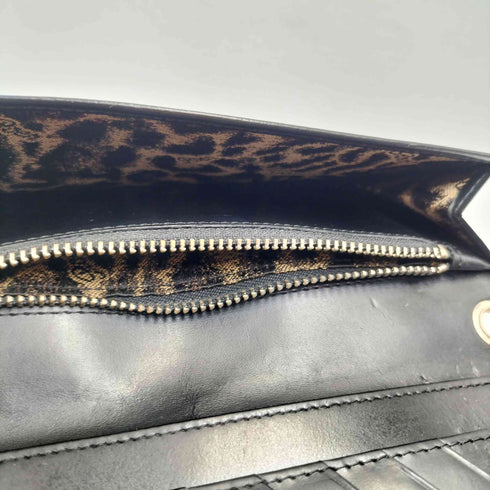 ロエン Roen ロゴ刻印 裏地 レオパード 型押し レザー ウォレット メンズ