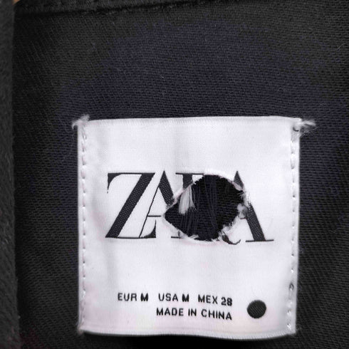 ザラ ZARA スタッズ ディティール デザイン 比翼 スナップボタン デニム ジャケット レディース import:M