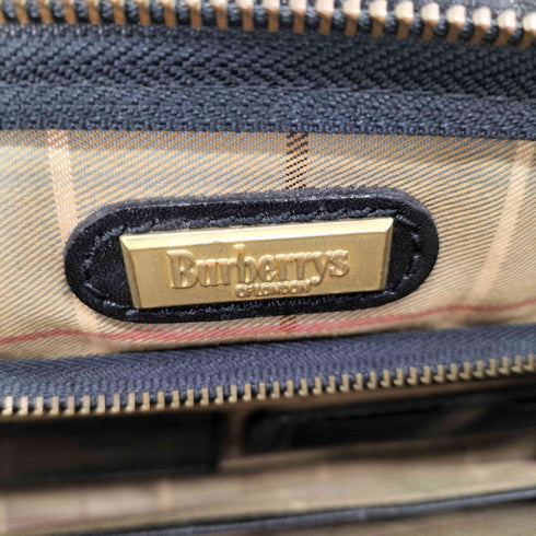 バーバリーズ BURBERRYS 裏地チェック レザークラッチバッグ メンズ