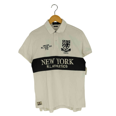 ポロバイラルフローレン Polo by RALPH LAUREN CUSTOM FIT カスタムフィット ラグビー ポロシャツ NEW YORK #5 鹿の子ポロシャツ メンズ import:M