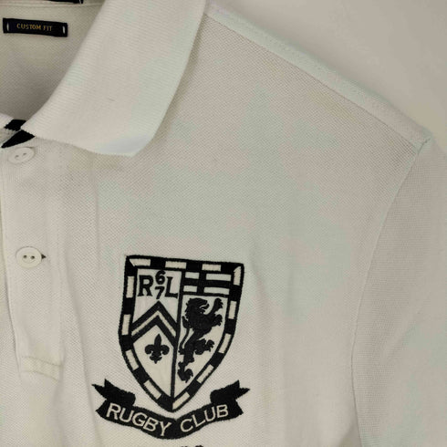 ポロバイラルフローレン Polo by RALPH LAUREN CUSTOM FIT カスタムフィット ラグビー ポロシャツ NEW YORK #5 鹿の子ポロシャツ メンズ import:M