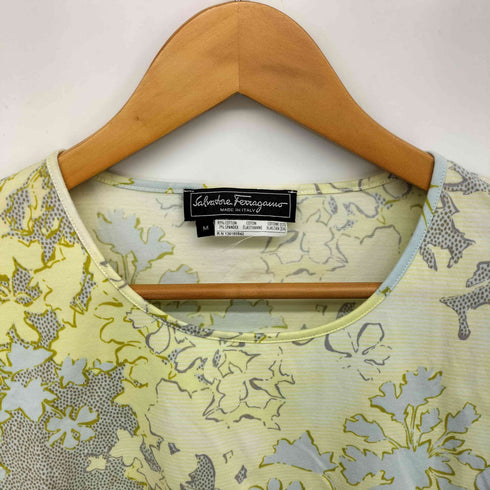 サルヴァトーレフェラガモ Salvatore Ferragamo 花柄 ストレッチ コットン 半袖 カットソー レディース import:M