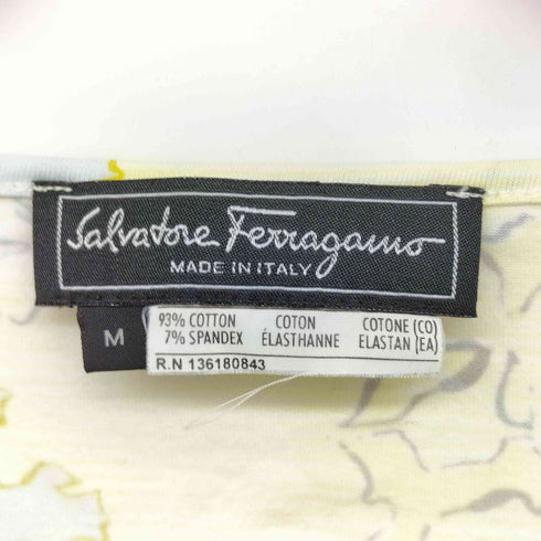 サルヴァトーレフェラガモ Salvatore Ferragamo 花柄 ストレッチ コットン 半袖 カットソー レディース import:M