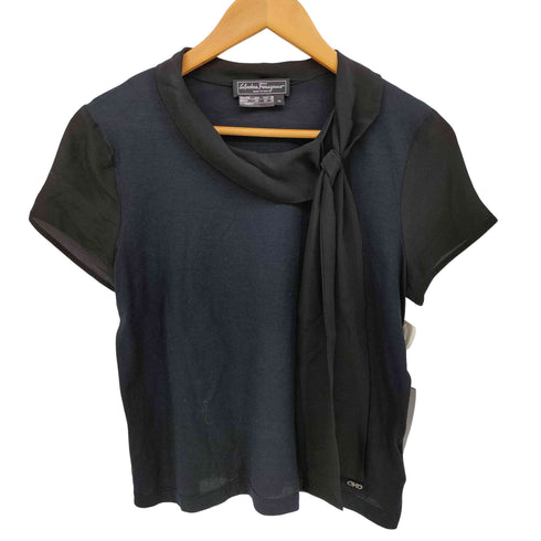 サルヴァトーレフェラガモ Salvatore Ferragamo ガンチーニ シルクリボン 半袖 カットソー レディース import:M